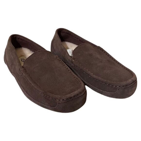 UGG Alder Faux Shearling Lined Suede Brown Slipper - Picture 1 of 13
